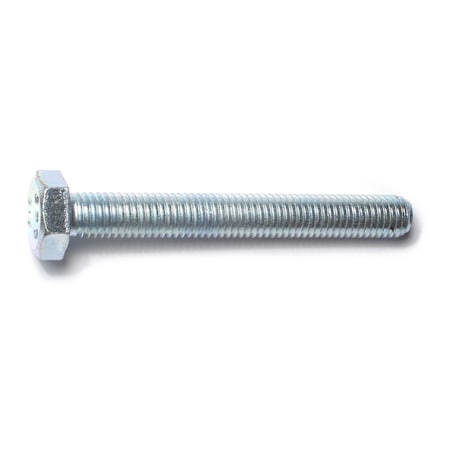 Midwest Fastener Class 8.8, M10-1.50 Hex Head Tap Bolt, Zinc Plated Steel, 80 mm L, 5 PK 78365